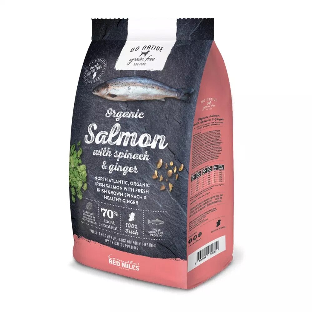 Go Native Organic Salmon with Spinach & Ginger Grain Free Dog Food - 12kg